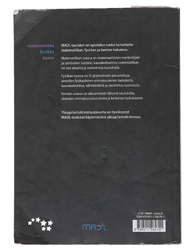 MAOL-taulukot : matematiikka, fysiikka, kemia - Seppänen, Raimo - Tietokirjat ja oppaat - 10105520994 - 1