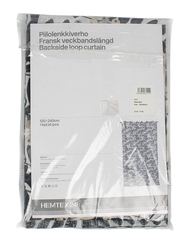 HEMTEX  Ella piilolenkkiverho 1 kpl,  120x240 cm  - Verhot ja kapat - 10105521032 - 1