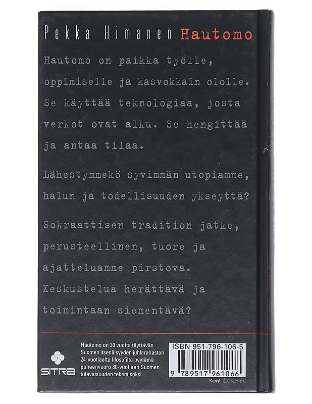 Hautomo : verkkojen filosofia - Pekka Himanen - Romaanit ja novellit - 10105521051 - 1