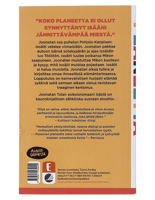 Punainen planeetta : romaani - Joonatan Tola - Romaanit ja novellit - 10105521090 - 1