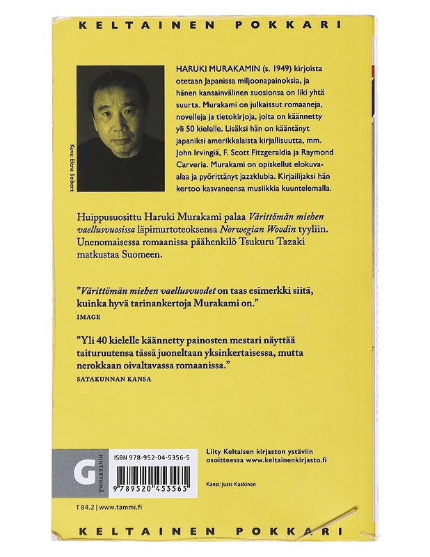 Värittömän miehen vaellusvuodet - Murakami, Haruki - Romaanit ja novellit - 10105521097 - 1