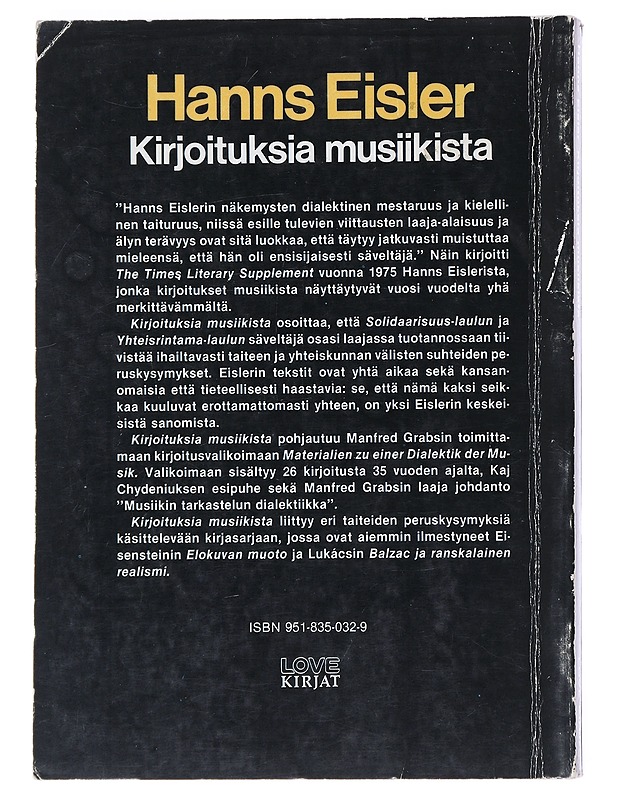 Kirjoituksia musiikista - Eisler, Hanns - Historiakirjat - 10105521131 - 1