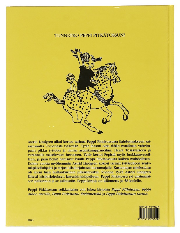 Tunnetko Peppi Pitkätossun? - Astrid Lindgren, Ingrid Nyman - Lastenkirjat - 10105521605 - 1