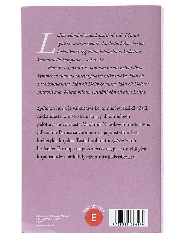 Lolita - Nabokov, Vladimir - Romaanit ja novellit - 10105521902 - 1