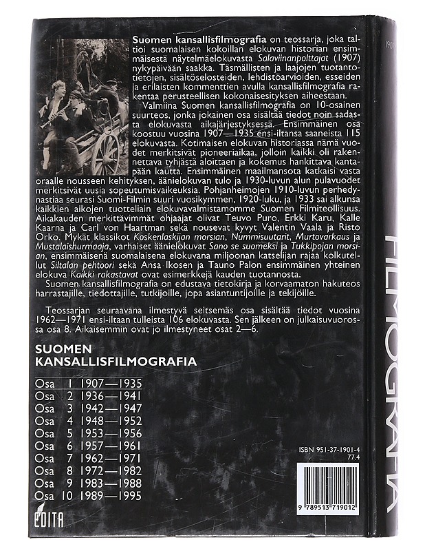 Suomen kansallisfilmografia. 1, 1907-1935 - Uusitalo, Kari - Historiakirjat - 10105521942 - 1