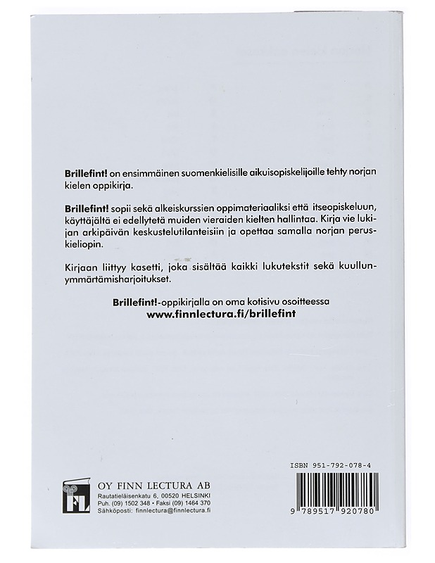 Brillefint! : norjan kielen alkeiskirja - Andersen, Hadle Oftedal - Tietokirjat ja oppaat - 10105521974 - 1