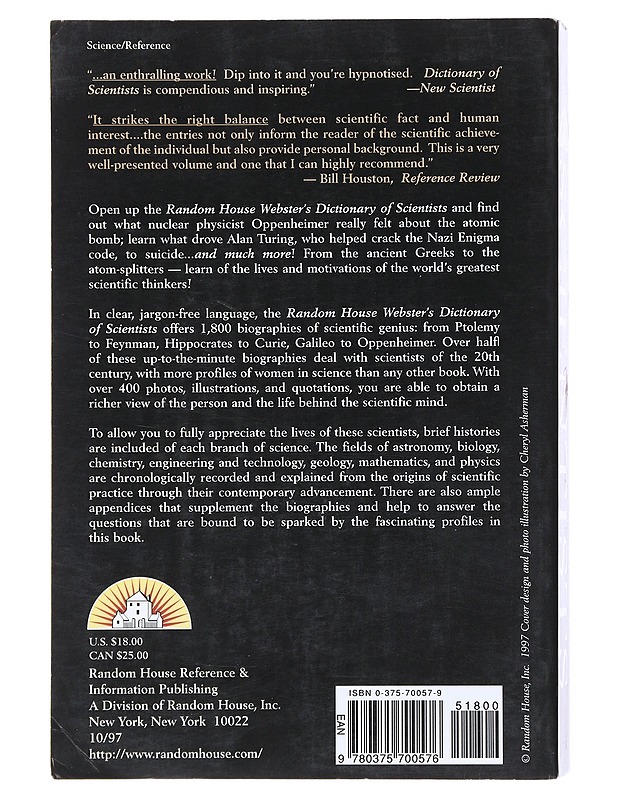 Random House Webster's Dictionary of Scientists - Helicon Publishing Ltd.  - Tietokirjat ja oppaat - 10105522021 - 1
