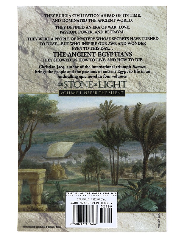 Nefer the Silent (The Stone of Light, Vol. 1) - Christian Jacq - Romaanit ja novellit - 10105522043 - 1