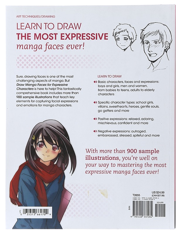 Draw manga faces for expressive characters : Learn to draw more than 900 faces - Aya Hosoi - Harrastekirjat - 10105522044 - 1