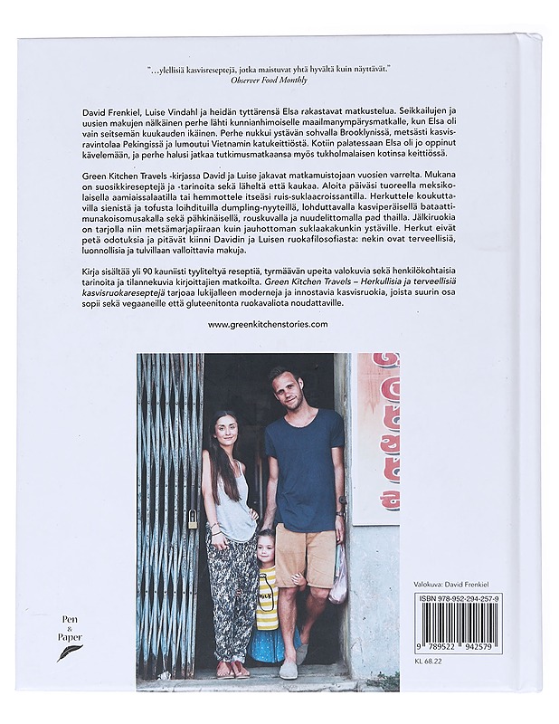 Green kitchen travels : herkullisia ja terveellisiä kasvisruokareseptejä eri puolilta maailmaa - Frenkiel, David - Ruokakirjat - 10105522074 - 1