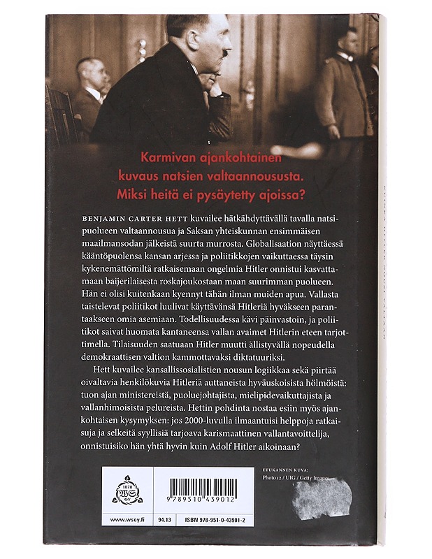 Demokratian kuolema : kuinka Hitler nousi valtaan - Hett, Benjamin Carter - Historiakirjat - 10105522138 - 1