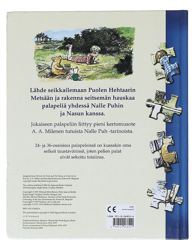 Nalle Puhin palapelikirja - Milne, A. A. - Lastenkirjat - 10105522159 - 1