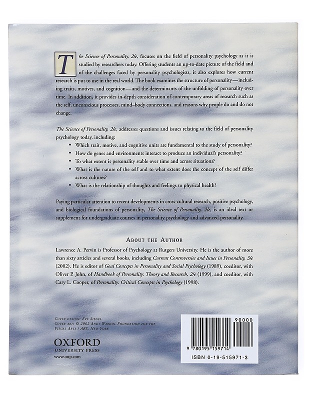The Science of personality - Lawrence A. Pervin - Tietokirjat ja oppaat - 10105522255 - 1