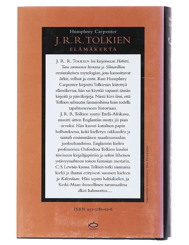 J.R.R. Tolkien : elämäkerta - Carpenter, Humphrey - Fantasia- ja scifi - 10105522270 - 1