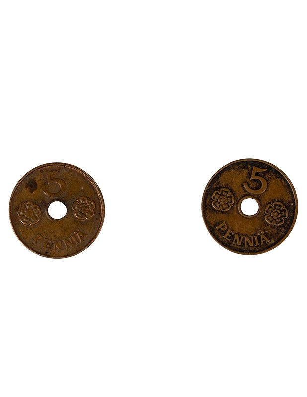 5 penniä 1942 kolikko, 2 kpl - Koriste-esineet - 10105522284 - 0