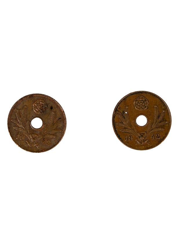 5 penniä 1942 kolikko, 2 kpl - Koriste-esineet - 10105522284 - 1