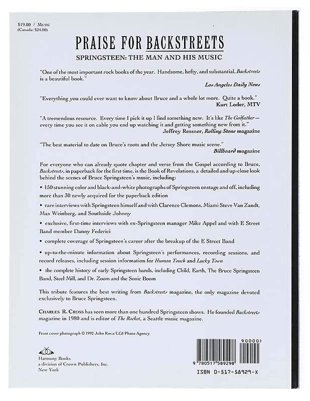 Backstreets Springsteen: The Man and His Music - Musiikki- ja elokuvakirjat - 10105522302 - 1