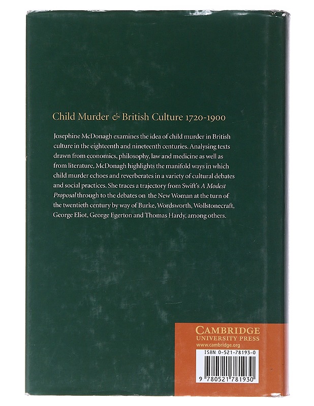 Child murder and British culture, 1720-1900 - Josephine McDonagh - Historiakirjat - 10105522317 - 1