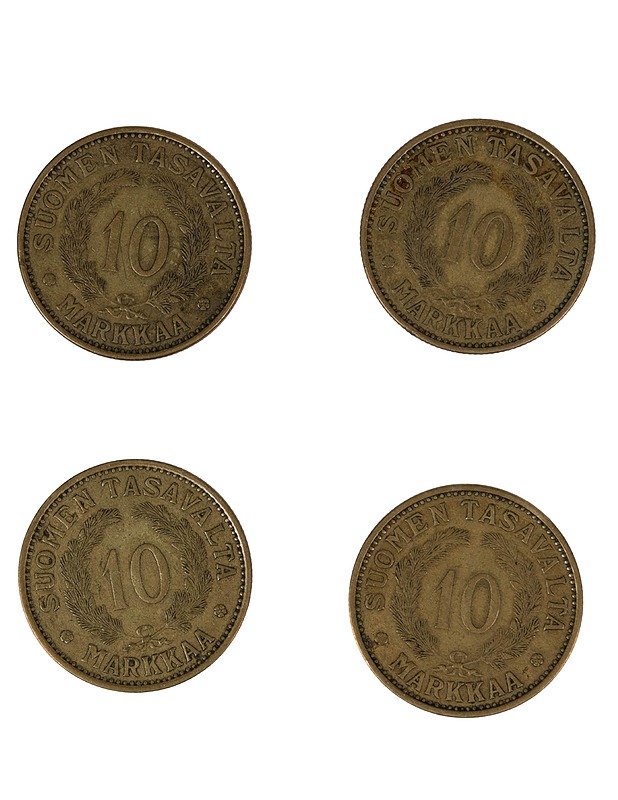10 markan kolikot, 4 kpl - Koriste-esineet - 10105522312 - 0