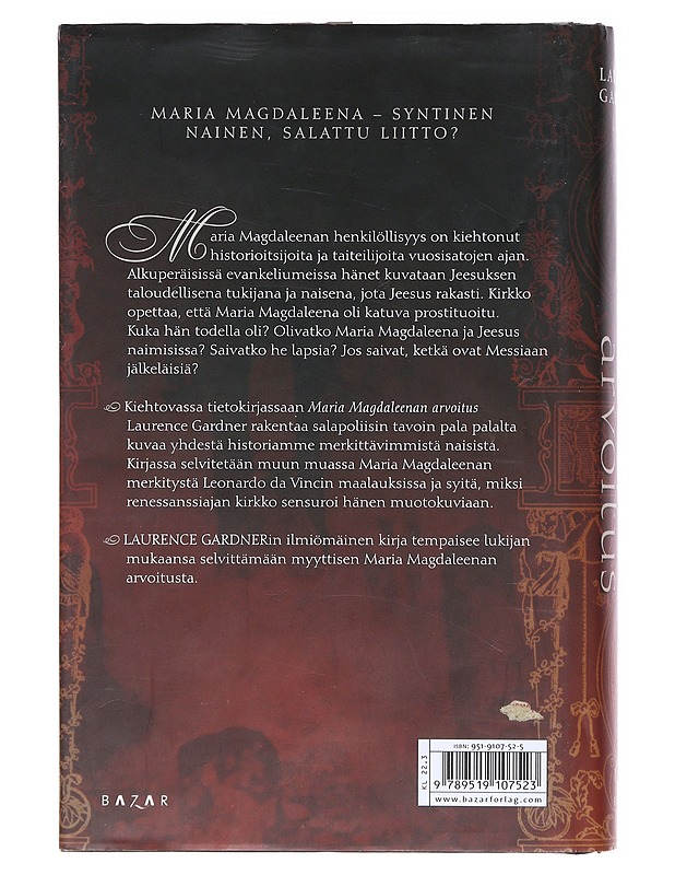 Maria Magdaleenan arvoitus - Gardner, Laurence - Historiakirjat - 10105522622 - 1