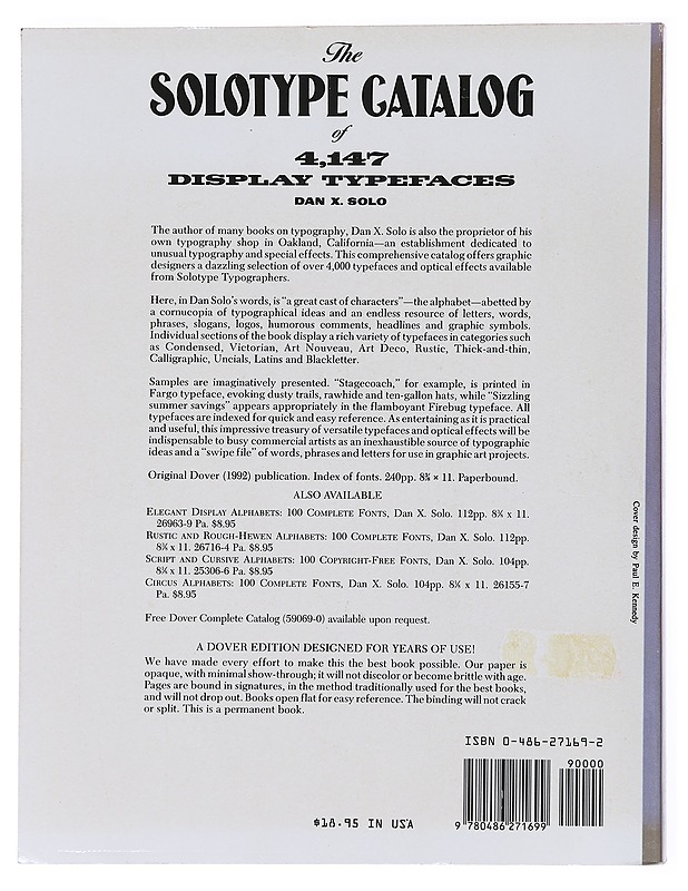 The Solotype Catalog of 4147 Display Typefaces - Dan X. Solo - Tietokirjat ja oppaat - 10105522657 - 1