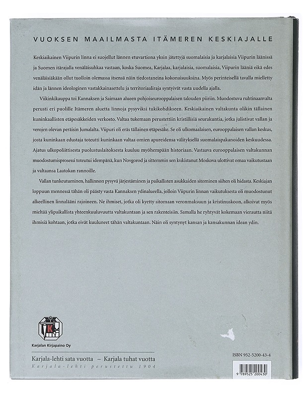 Viipurin läänin historia. 2, Viipurin linnaläänin synty - Korpela, Jukka - Historiakirjat - 10105522661 - 1