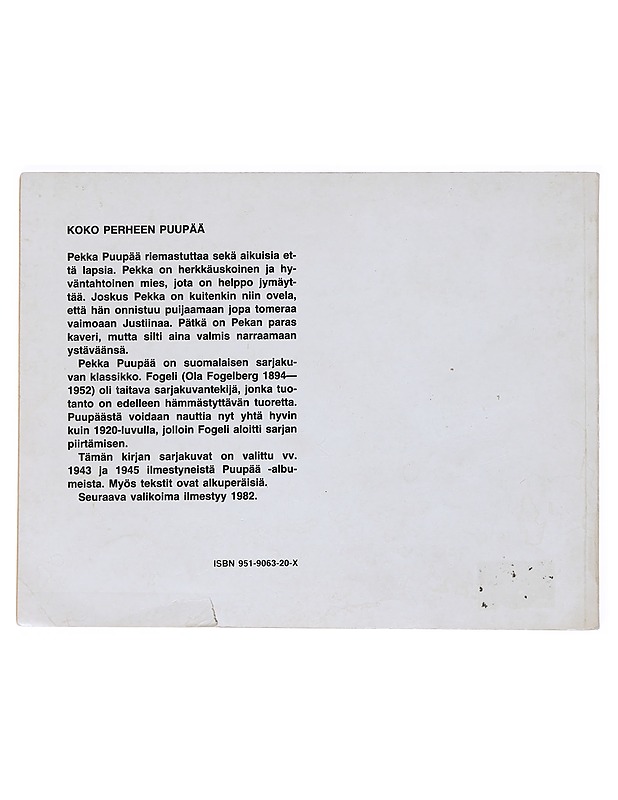 Puupään parhaat 1 : sarjakuvia - Fogerberg, Ola - Sarjakuvat - 10105522681 - 1