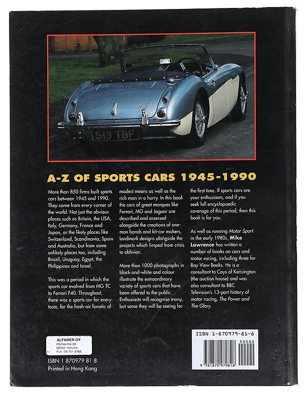 A to Z of Sports Cars 1945-1990 - Mike Lawrence - Tietokirjat ja oppaat - 10105522723 - 1