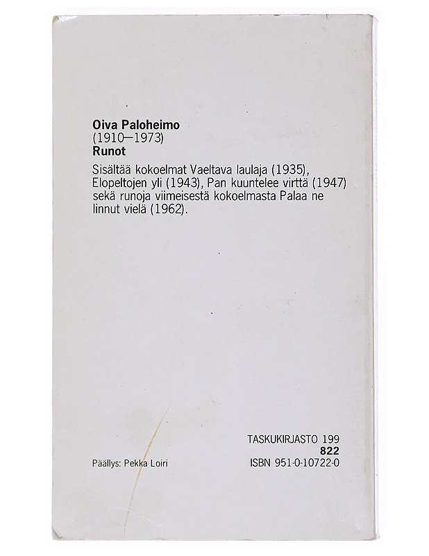 Runot - Oiva Paloheimo - Romaanit ja novellit - 10105522759 - 1