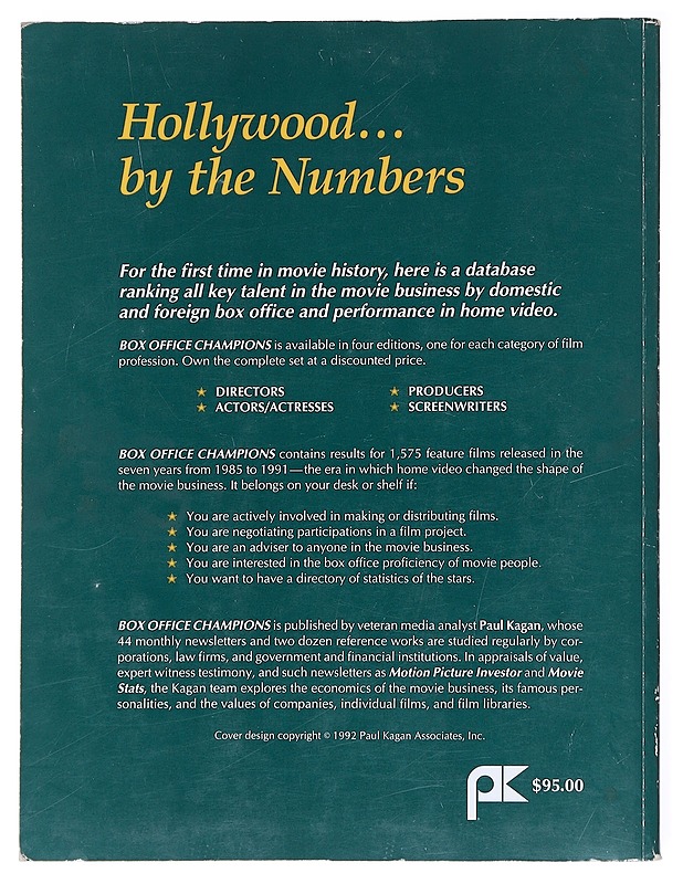 Paul Kagan's Box Office Champions - Historiakirjat - 10105522919 - 1