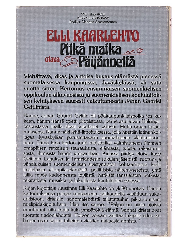 Pitkä matka Päijännettä - Elli Kaarlehto - Elämäkerrat ja muistelmat - 10105522958 - 1