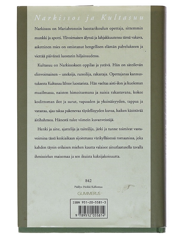 Narkissos ja Kultasuu - Hesse, Hermann - Romaanit ja novellit - 10105523013 - 1