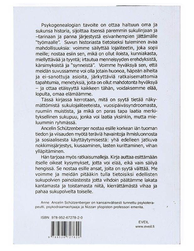 Psykogenealogia - Ancelin Schützenberger, Anne - Elämäkerrat ja muistelmat - 10105523062 - 1