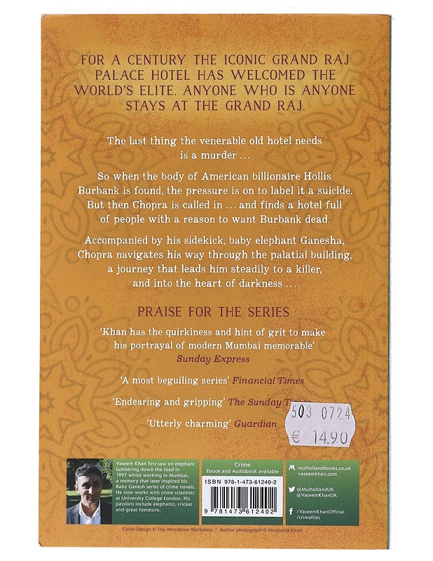 Murder at the Grand Raj Palace - Vaseem Khan - Jännitys ja dekkarit - 10105523268 - 1