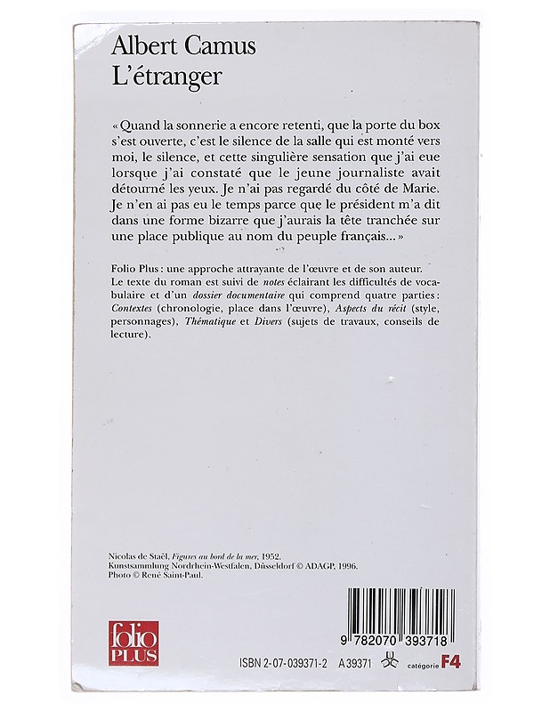 L'étranger - Albert Camus - Romaanit ja novellit - 10105523426 - 1