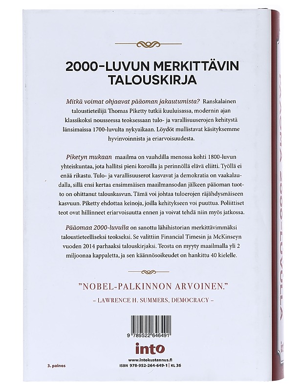 Pääoma 2000-luvulla - Piketty, Thomas - Historiakirjat - 10105523837 - 1