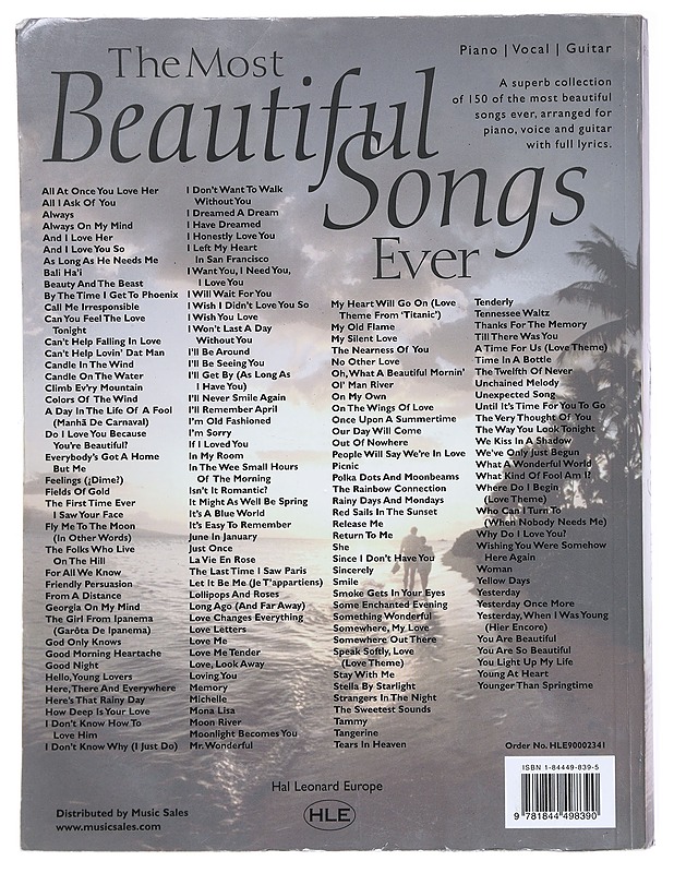 The most beautiful songs ever : piano, vocal, guitar - Musiikki- ja elokuvakirjat - 10105523947 - 1