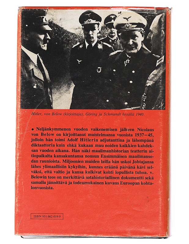 Hitlerin adjutanttina 1937-1945 - Below, Nicolaus von - Elämäkerrat ja muistelmat - 10105524038 - 1