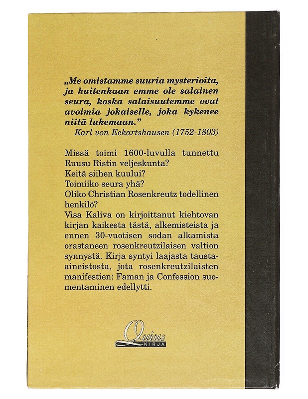 Rosenkreutz ja suuri työ - Visa Kaliva - Historiakirjat - 10105524321 - 1