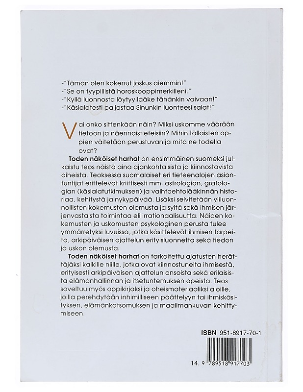 Toden näköiset harhat - Kaitaro, Timo - Tietokirjat ja oppaat - 10105524373 - 1
