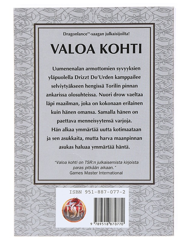 Musta haltia -trilogia. Osa 3, Valoa kohti - Salvatore, R. A. - Fantasia- ja scifi - 10105524705 - 1