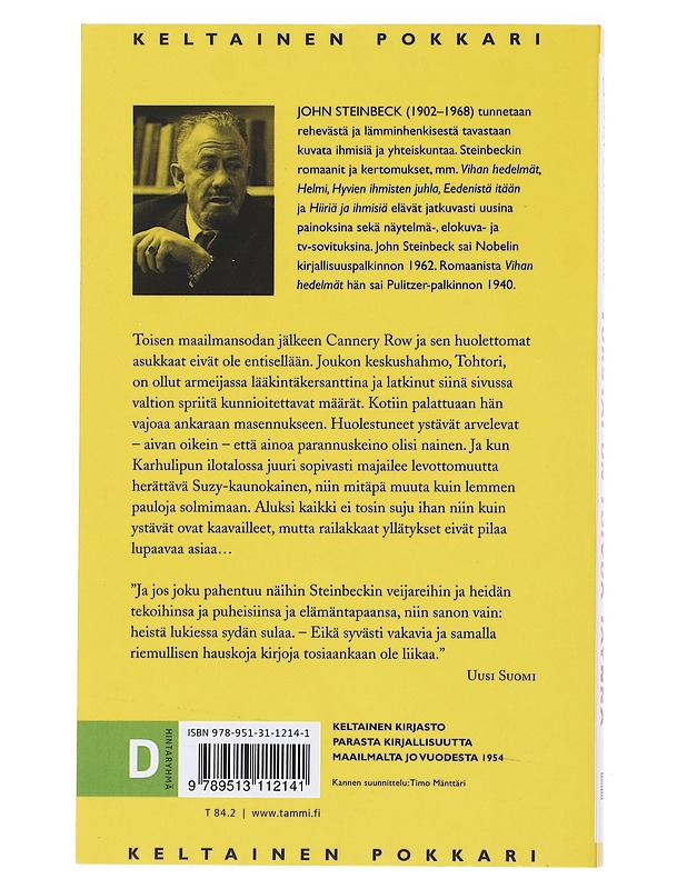 Torstai on toivoa täynnä - Steinbeck, John - Romaanit ja novellit - 10105524920 - 1