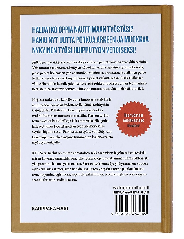 Palkitseva työ - Satu Berlin - Tietokirjat ja oppaat - 10105525101 - 1