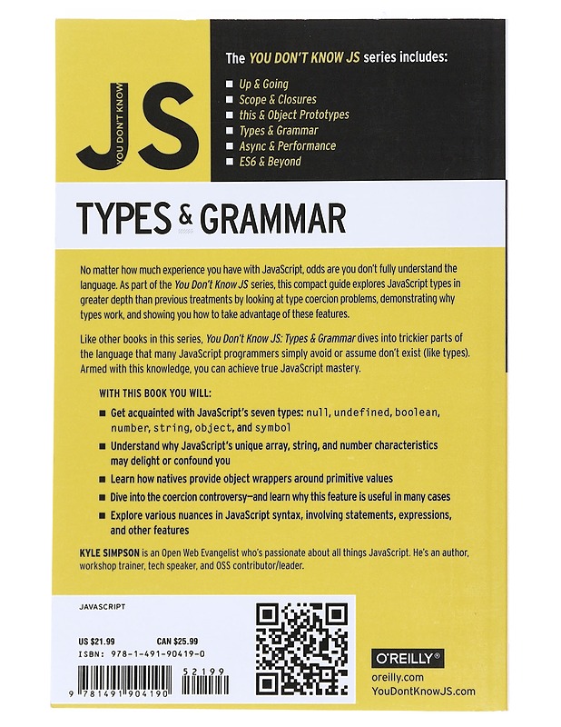 You don't know JS : type & grammar - Kyle Simpson - Tietokirjat ja oppaat - 10105525509 - 1