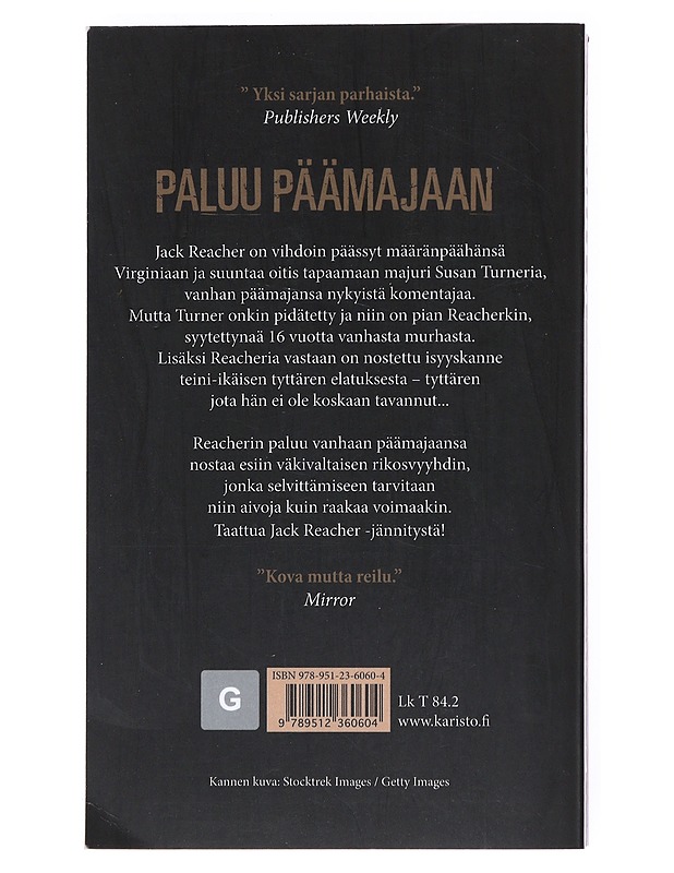 Paluu päämajaan - Child, Lee - Jännitys ja dekkarit - 10105525555 - 1