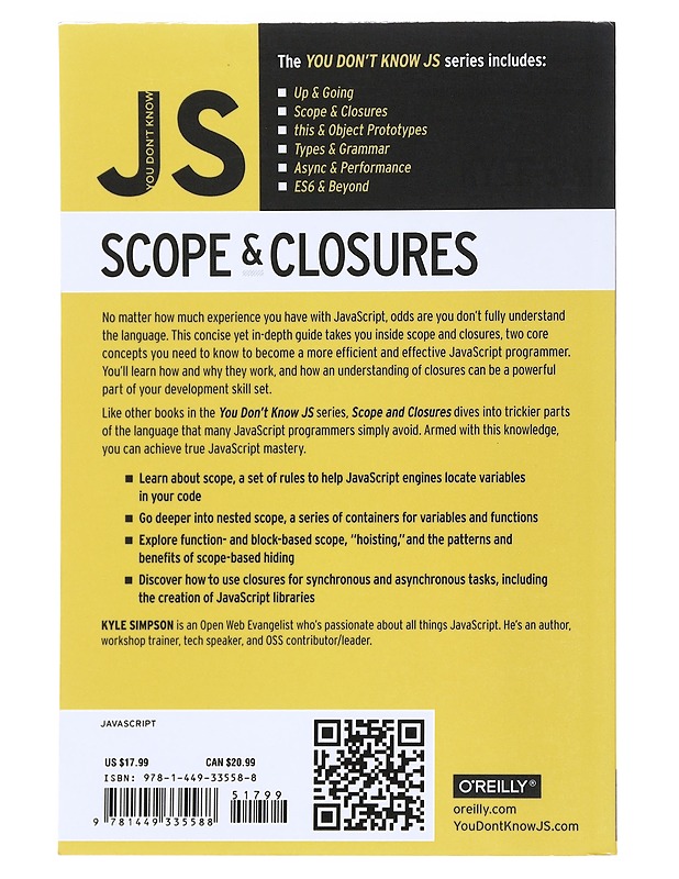 You Don't Know JS: Scope & Closures -Simpson, Kyle - Tietokirjat ja oppaat - 10105525614 - 1