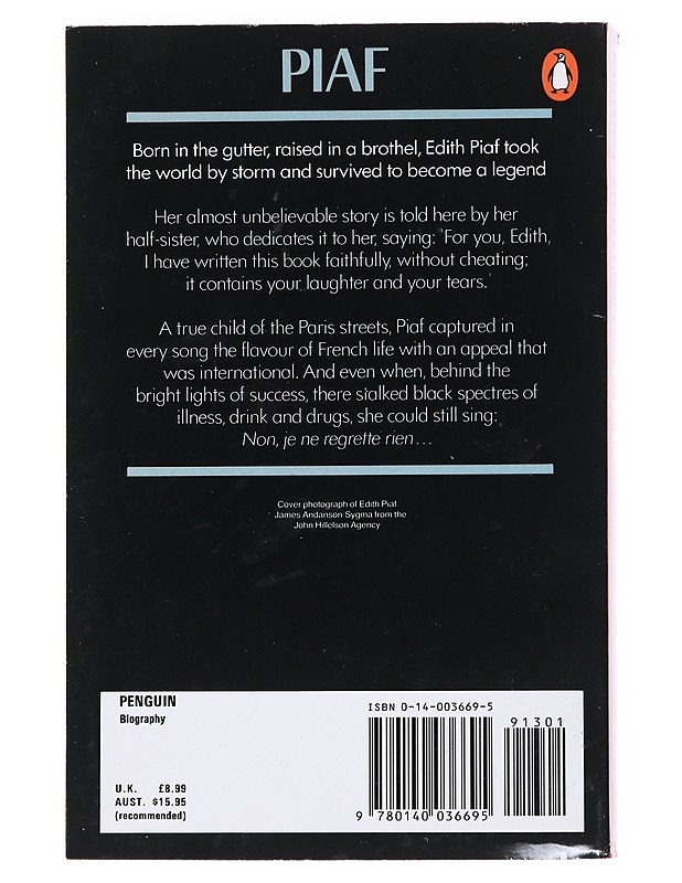 Piaf - Berteaut, Simone - Elämäkerrat ja muistelmat - 10105525669 - 1