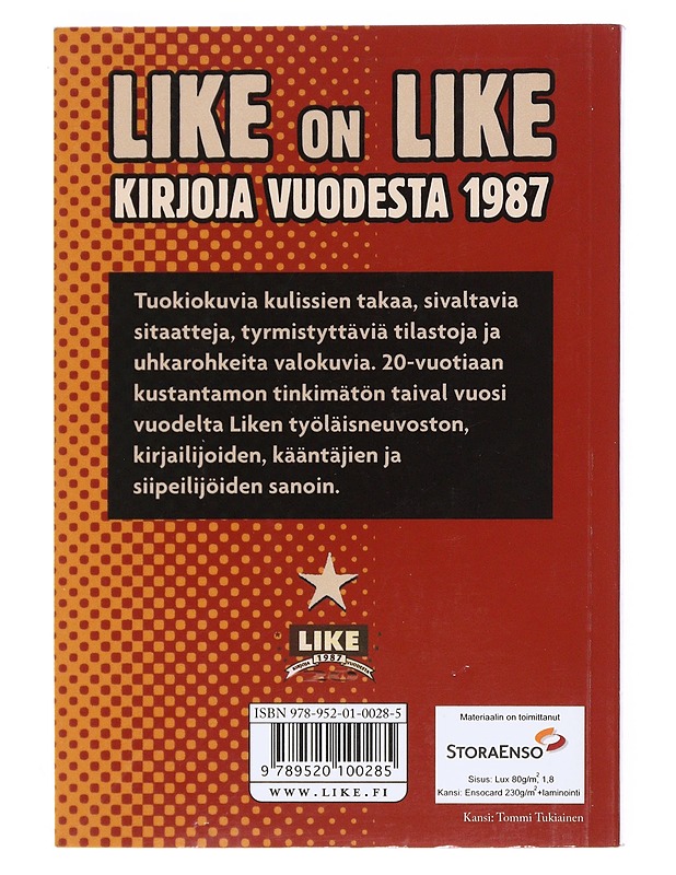 Like on Like : kirjoja vuodesta 1987 - Forss, Timo - Tietokirjat - 10105525723 - 1