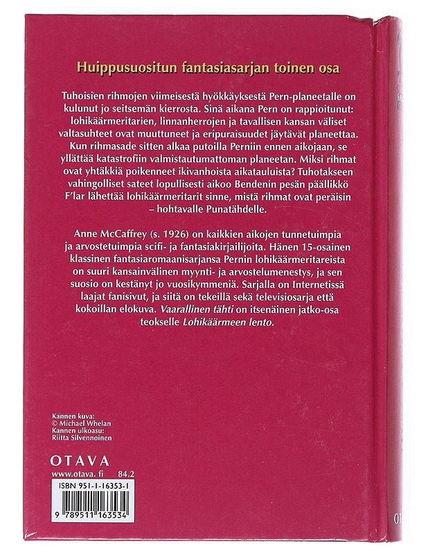 Vaarallinen tähti - McCaffrey, Anne - Romaanit ja novellit - 10105525740 - 1