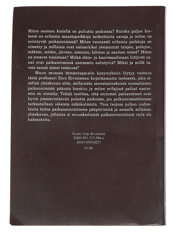 Perustietoa paikannimistä - Eero Kiviniemi - Tietokirjat ja oppaat - 10105525792 - 1